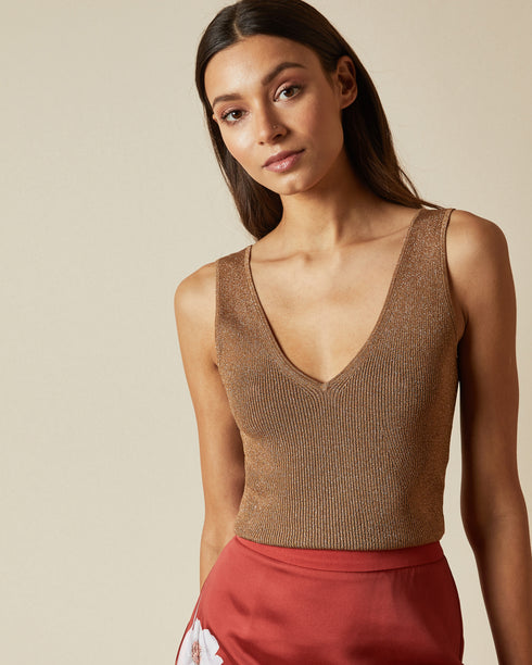 <P>Skinny V Neck Rib Tank</P>
